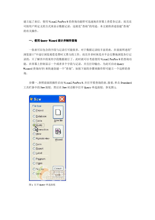 Visual FoxPro9.0中设计与使用查询
