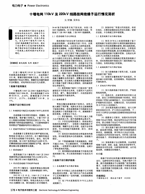 十堰电网110kV及220kV线路挂网绝缘子运行情况简析