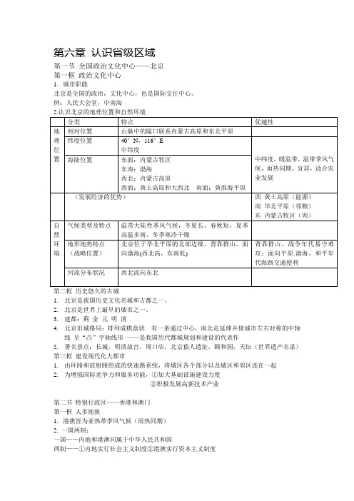 地理八下第六章笔记整理