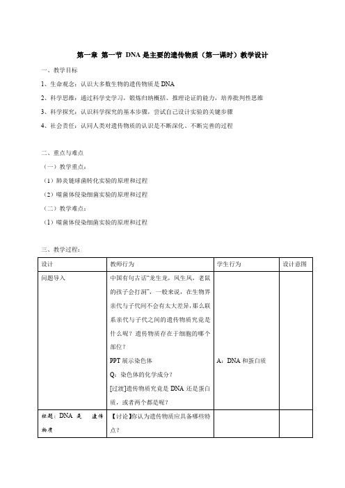 DNA是主要的遗传物质(第1课时)(教学设计)-高一生物课件(沪科版2020必修2)