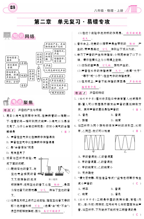 八年级物理下册第二章 易错