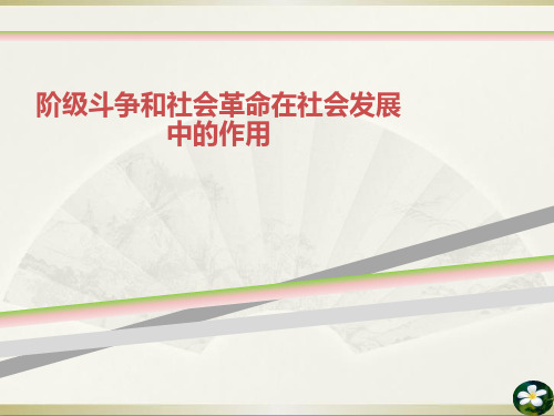 阶级斗争和社会革命在社会发展中的作用