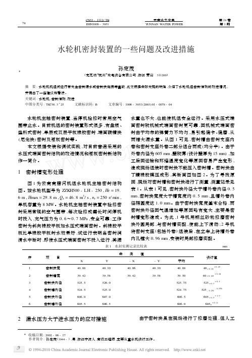 水轮机密封装置的一些问题及改进措施