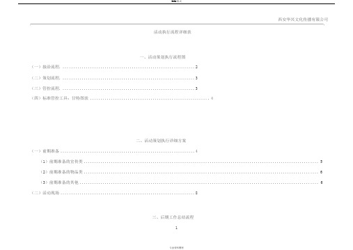 全套完整的详细活动策划执行方案(最完整的项目策划与执行表)