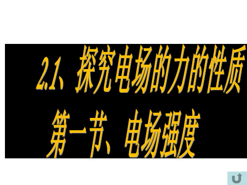 2.1探究电场的力的性质电场强度