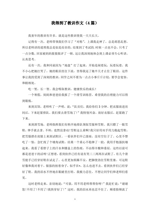 我得到了教训作文(4篇)