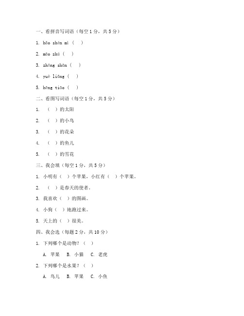 小学语文实验班试卷一年级