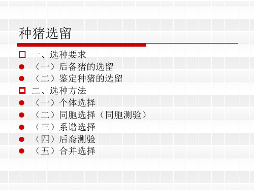 1-6：种猪选留