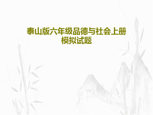 泰山版六年级品德与社会上册模拟试题共17页文档