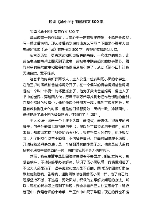 我读《汤小团》有感作文800字