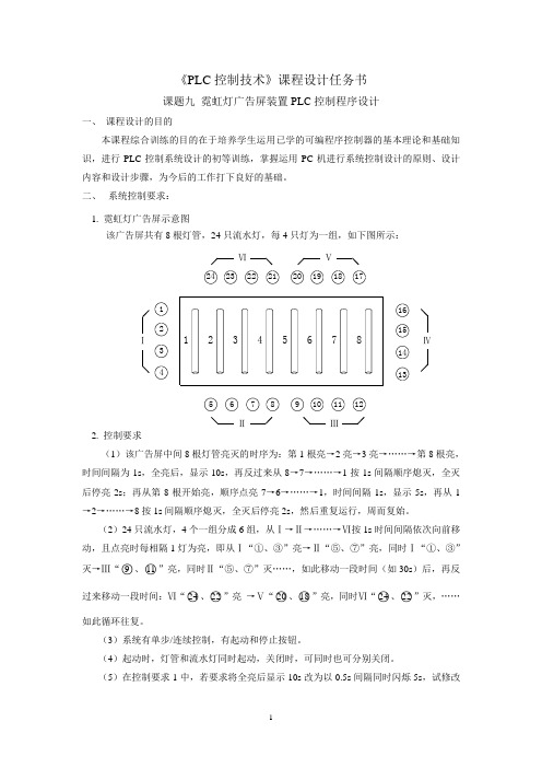 霓虹灯广告屏装置PLC控制程序设计