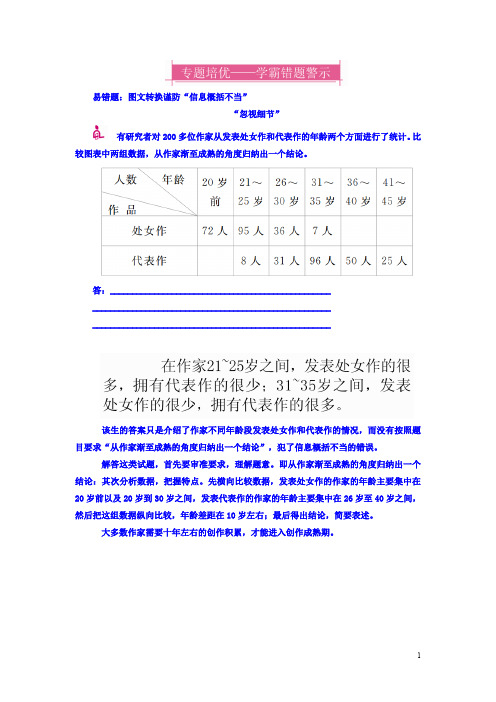 2018高考语文异构异模复习考案习题 专题七 图文转换 专题培优 Word版含答案