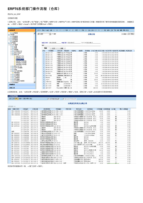 ERPT6系统部门操作流程（仓库）