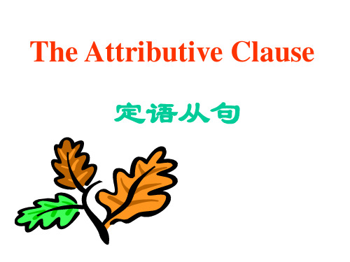 高一英语上册语法复习课件——定语从句