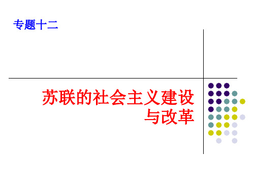 专题十二苏联的社会主义建设与改革