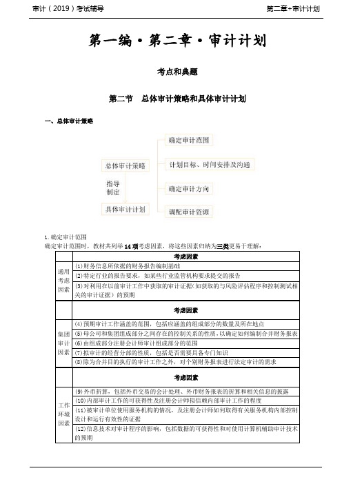 第10讲_总体审计策略和具体审计计划(1)