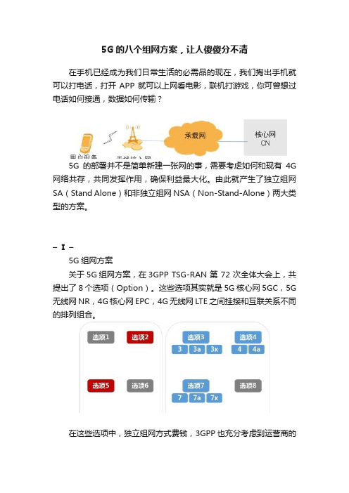 5G的八个组网方案，让人傻傻分不清