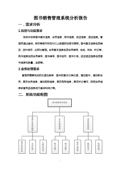 图书销售管理系统分析报告