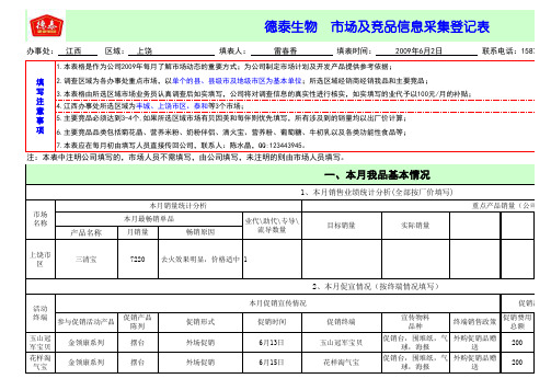 德泰江西《市场动态及竞品信息调研表》(1)(1)