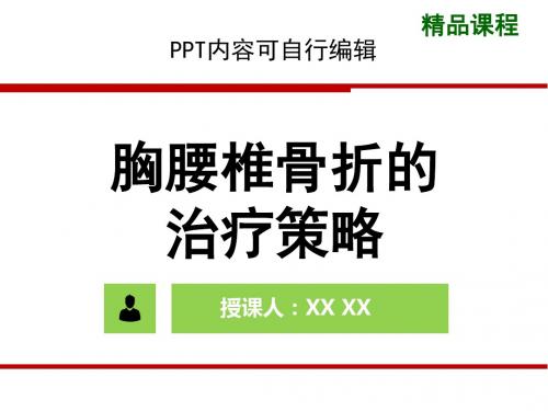 胸腰椎骨折的治疗策略PPT精品课程课件