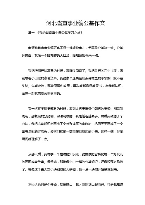 河北省直事业编公基作文