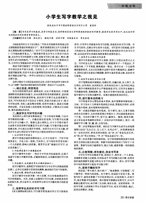 小学生写字教学之我见