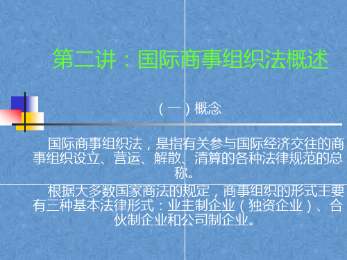 第二讲 商事组织的法律形式