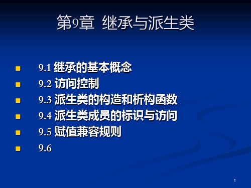 C程序设计第9章  继承与派生类PPT课件