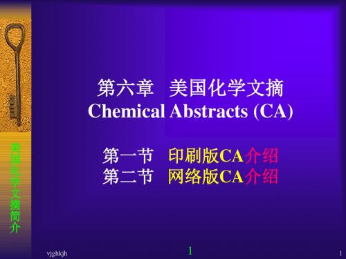 第六章 美国化学文摘Chemical Abstracts (CA)第一节 印刷版...1032