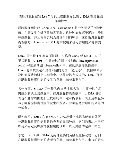 雪旺细胞标记物Leu-7与肌上皮细胞标记物α-SMA在涎腺腺样囊性癌