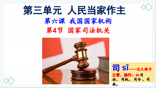 人教部编版八年级下册道德与法治6.5国家司法机关  课件(共24张PPT)