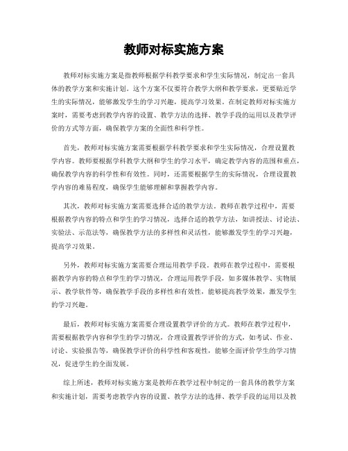 教师对标实施方案