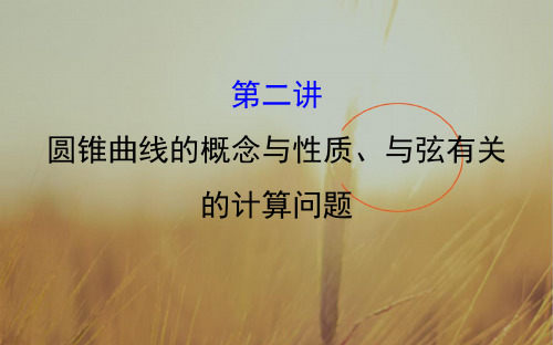 2018届高三数学文二轮新课标专题复习课件：1.6.2圆锥曲线的概念与性质、与弦有关的计算问题 精品