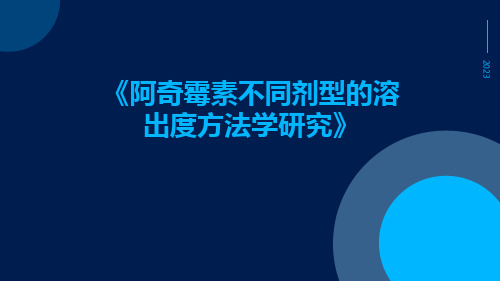 阿奇霉素不同剂型的溶出度方法学研究