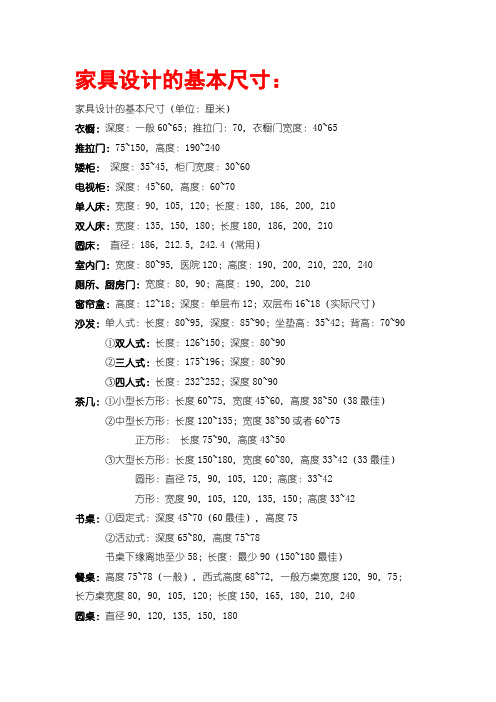 家具与人体尺寸关系