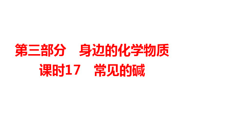 2025年广东省中考化学一轮知识点梳理复习课时17---常见的碱