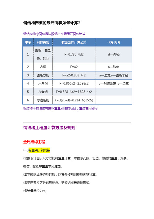 钢结构网架的展开面积如何计算