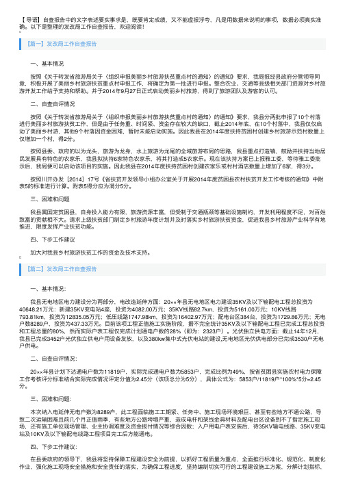 发改局工作自查报告3篇