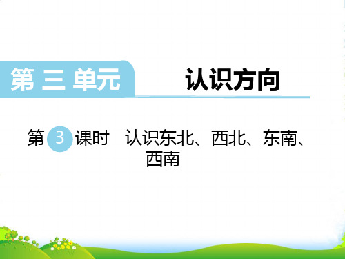 新版苏教版二年级数学下册 第3课时 认识东北、西北、东南、西南-课件 