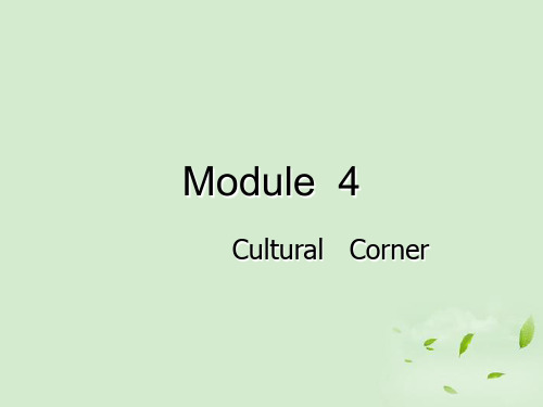 高中英语 Module4 Cultural Corner课件 外研版必修1