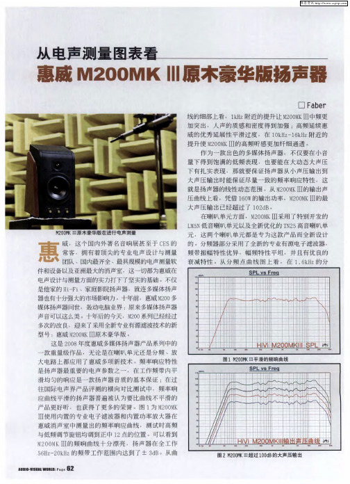 从电声测量图表看惠威M200MK Ⅲ原木豪华版扬声器