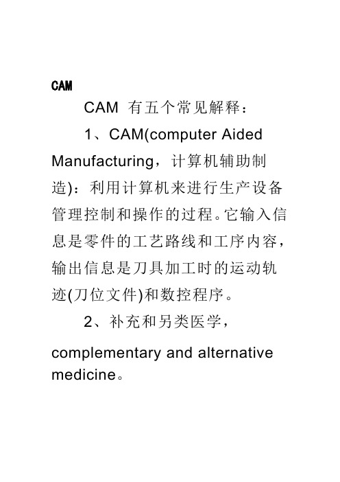 CAM 有五个常见解释