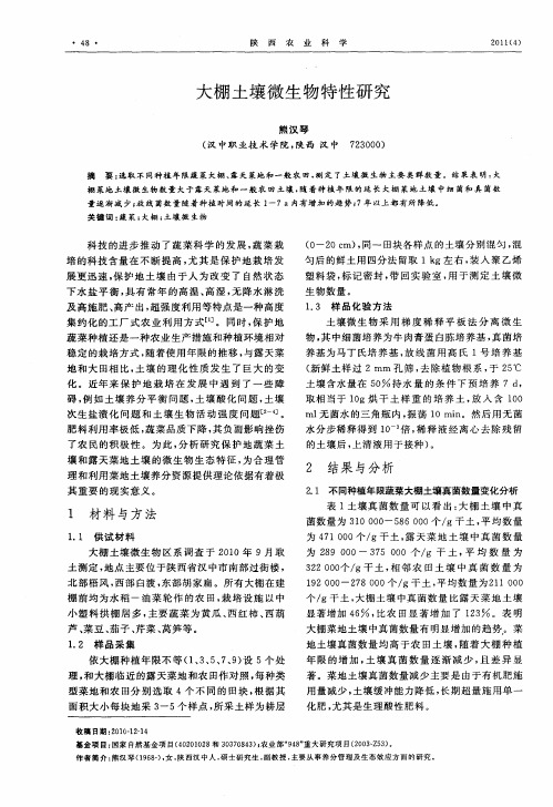 大棚土壤微生物特性研究