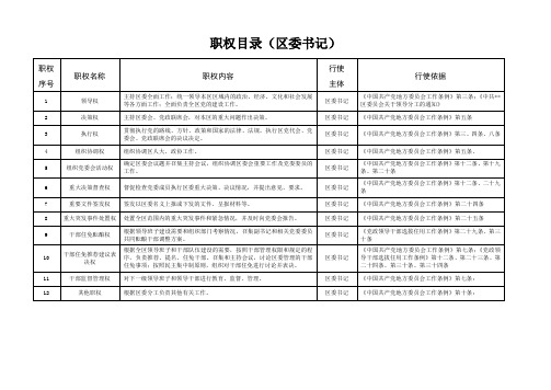 区委区政府按照分工职权目录及工作流程图