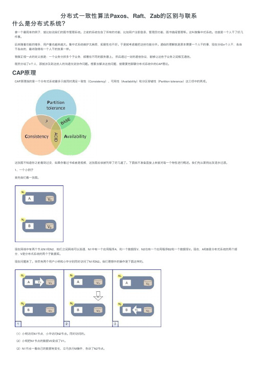 分布式一致性算法Paxos、Raft、Zab的区别与联系