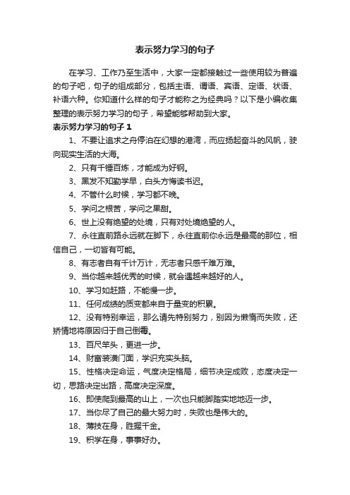 表示努力学习的句子（精选165句）