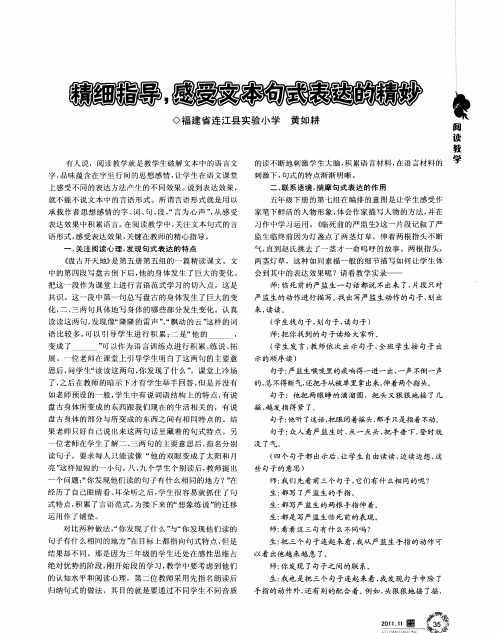 精细指导,感受文本句式表达的精妙