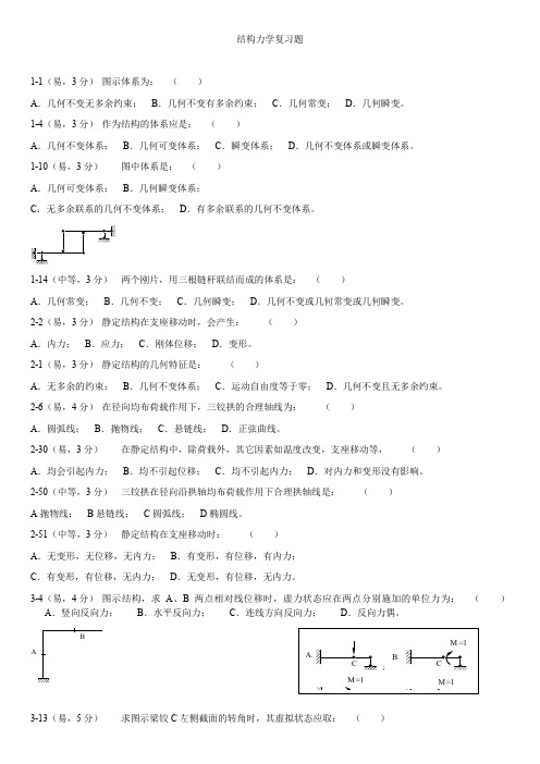 结构力学综合复习题