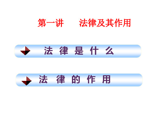 第一讲法律及其作用