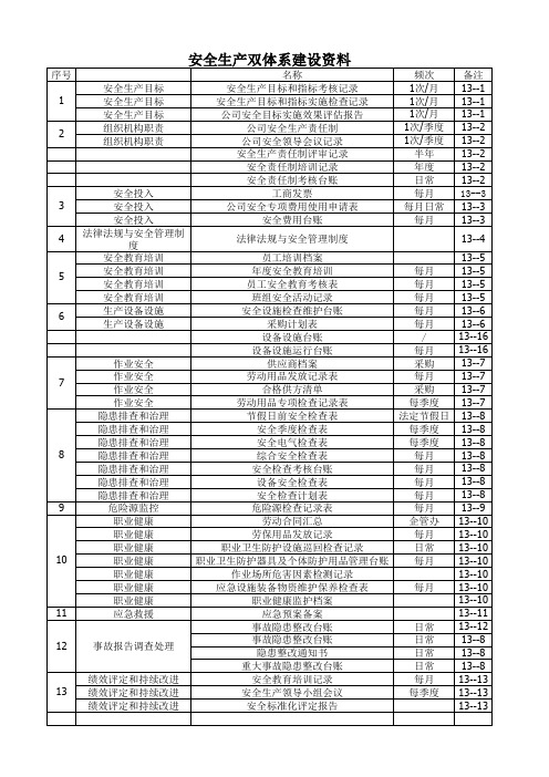 安全生产双体系建设资料